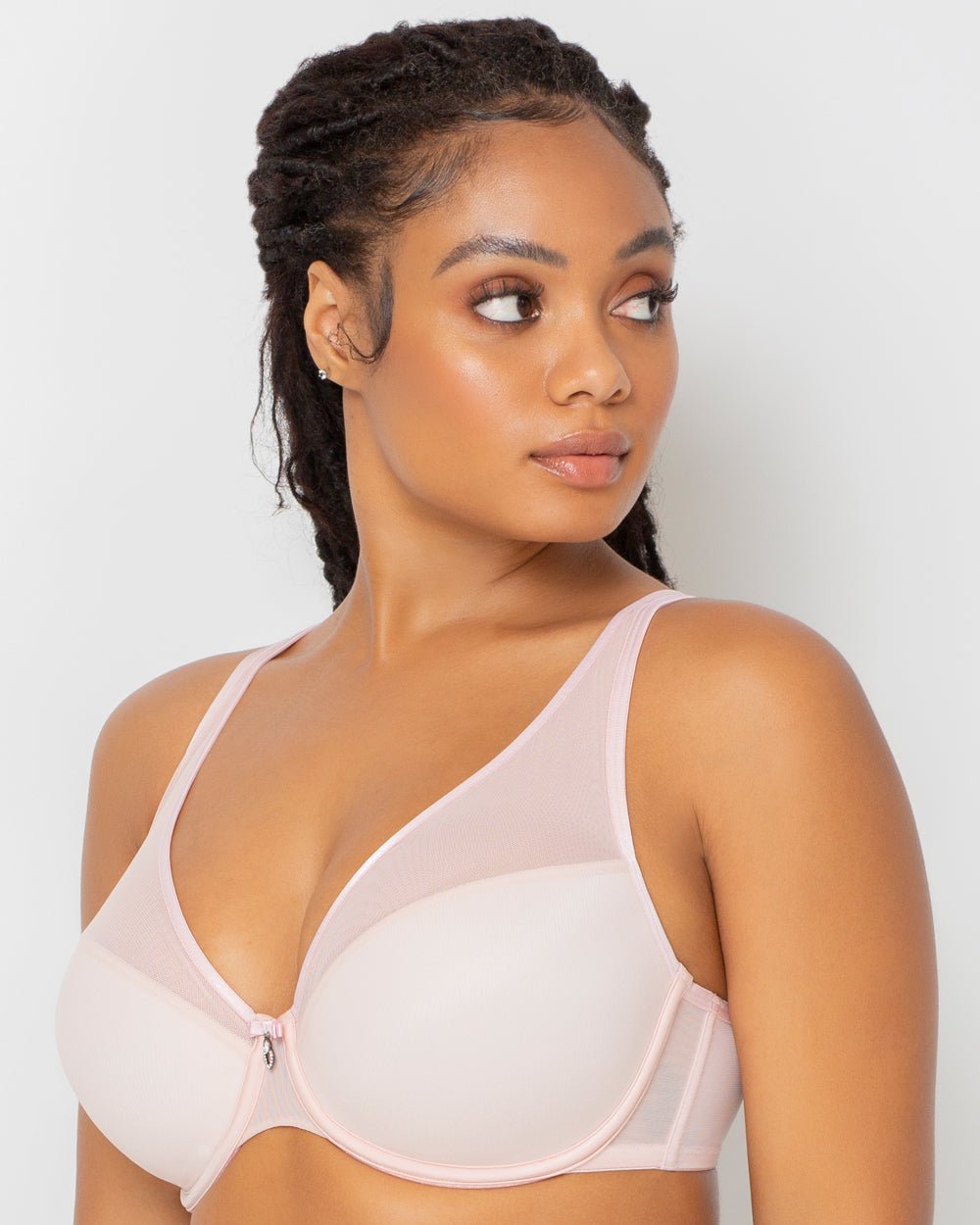 SHEER MESH PLUNGE T-SHIRT BRA